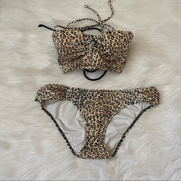 Victoria's Secret Other - Victoria’s Secret leopard lace back bikini set S